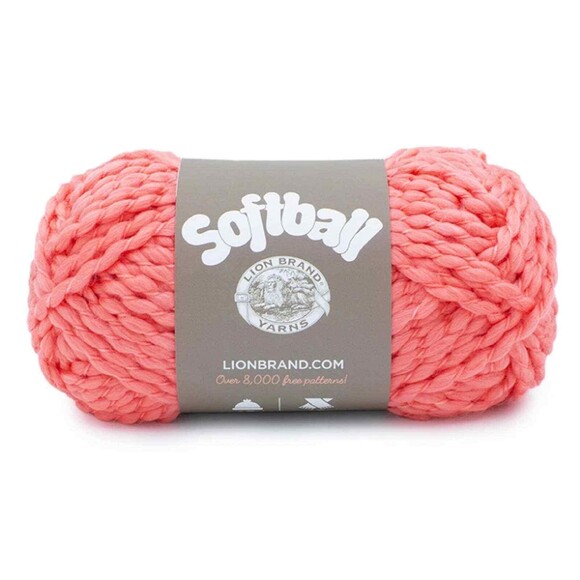 Lion Brand Softball Yarn Coral ish 1 Skein Juiced (Color 103) - Lot 15859 - Picture 1 of 2